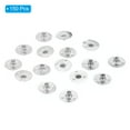 thumbnail image 3 of Unique Bargains 14mm Metal Candle Wick Sustainer Tabs Candle Wick Base Stand, Silver 150 Pack, 3 of 7