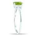 thumbnail image 3 of SZUL Women's Peridot and Diamond Classic Band in 10K White Gold, 3 of 5