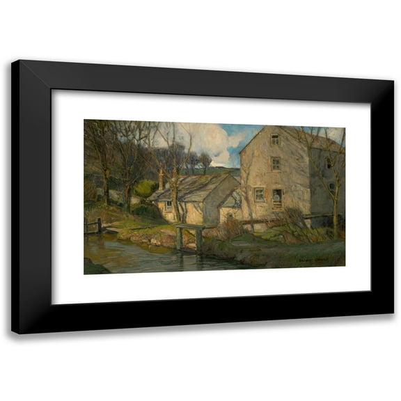 George Gardner Symons 14x10 Black Modern Framed Museum Art Print Titled - Evans Landing, Pittsburgh, Pennsylvania