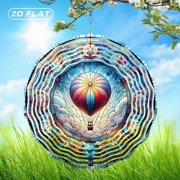 HELLOYOUNG 2D Flat Hot Air Balloon Kite Wall Clock, 10 Inch Bohemian Metal Decor for Indoor Outdoor Garden Patio Yard, No Electricity Needed, Ideal Gift for Christmas Halloween Easter Housewarming