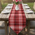 thumbnail image 6 of Red Black Buffalo Plaid Table Runner Linen Burlap Table Runner 72 Inches Long White Farmhouse Modern Striped Dresser Scarves for Kitchen Island Coffee Dining Room Party Wedding Holiday Decor 18"x72", 6 of 8