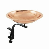 Achla BBHC-01T-RM Hammered Copper Birdbath with Rail Mount Bracket, Natural Patina