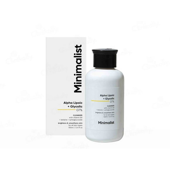 Minimalist 7% ALA & AHA Brightening Cleanser, 100ml Each (Pack of 2)