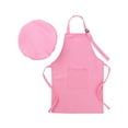 thumbnail image 3 of Kaerm Kids Apron and Chef Hat Set Cook Adjustable Bib Apron with Packet Hat Outfit for Kitchen Pink M, 3 of 7