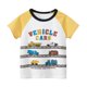thumbnail image 1 of Gibobby blusas de cuello Camisetas informales con estampado de vehículos de dibujos animados de manga corta para niños pequeños y niñas de verano para ropa de niños(Amarillo, 4-5 Años), 1 of 5