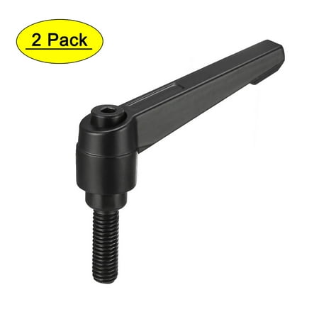 

Uxcell M8 x 25mm Adjustable Clamping Lever Handle with Stud Black 2 Pack