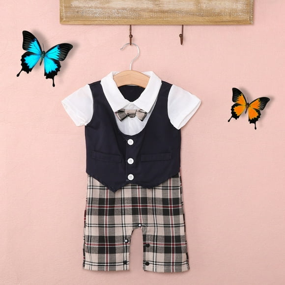 1PC Newborn Infant Baby Boy Gentleman bodysuit with tie Rompers Outfits Age for 0-3 Years