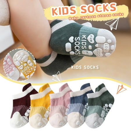 

5Pair Toddler Baby Kids Girls Boys Non-slip Socks Set