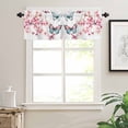 thumbnail image 3 of Watercolor Butterfly Valances for Windows Farmhouse Kitchen Curtains Valances Rod Pocket Valance Curtains for Kitchen Windows Spring Nature Blossom Flowers Window Valances for Bathroom 60"x18", 3 of 6