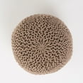thumbnail image 4 of Vidar Outdoor Handcrafted Modern Fabric Weave Pouf, Light Brown, 4 of 9