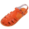 thumbnail image 3 of Sandals Wide Feet, Womens Sandals Wide Width, Women's Flat Sandals, Women's Mexicanos Huaraches Sandals Summer Beach Vacation Closed Toe Ankle Strap Flats Walking Wedding Shoes, Saffron 8, 3 of 7