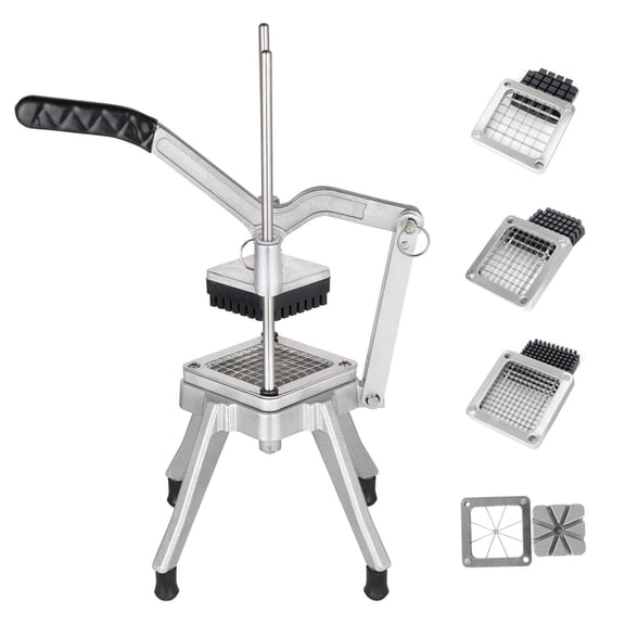 Zimtown Commercial Vegetable Fruit Chopper, 4 Blades 3/8" 1/4" 1/2", Heavy Duty Professional Food Dicer, French Fry Cutter Onion Slicer for Restaurants & Kitchen