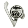 thumbnail image 3 of PinMart's Silver Plated Rhinestone Alphabet Letter V Lapel Pin, 3 of 3