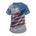 thumbnail image 4 of Iaqnaocc 4th of July Scrub Tops Women Patriotic Plus Size American Flag Stars Striped Nursing Uniform Trendy V-Neck Side Slits Scrub Tops Independence Day Short Sleeve Medical Workwear White L, 4 of 5