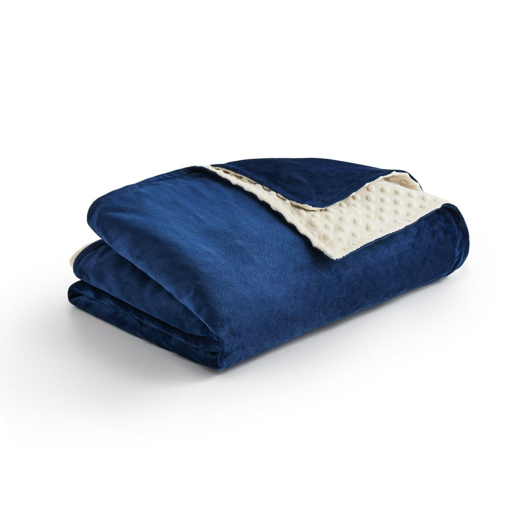 Rest Haven Weighted Blanket Cover, Twin Size (36" x 48"), Navy/Ivory