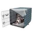 thumbnail image 5 of Boho Dog Crate Cover, Inspired Flower Motif in Squares, Easy to Use Pet Kennel Cover Small Dogs Puppies Kittens, 7 Sizes, Pale Orange Night Blue, by Ambesonne, 5 of 6