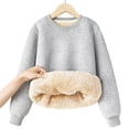 thumbnail image 2 of Gubotare Long Sleeve Sweatshirt Girl Girls Oversized Sweatshirts Crewneck Long Sleeve Casual Loose Pullover Tops Size 3T 4T (Grey,3-4 Years), 2 of 5