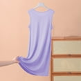 thumbnail image 4 of Amvlyk Nightgowns for Women Modal Nightgown Pleated Front Sleepshirt Mid-Length Sleeveless Nightshirt Solid Color Round-Neck Nightdress Loose Loungewear Casual Sleepwear House Dress Home Wear Pajamas, 4 of 4