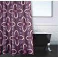 thumbnail image 3 of Simply Daisy 70" W x 73" H Trumpet Flower Geometric Print Polyester Shower Curtain, Purple, 3 of 3