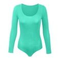 thumbnail image 3 of Baberdicy Jumpsuit Womens Round Neck Low Neck Long Sleeve Bodysuit Bottoming Shirt Jumpsuit Jumpsuit Jumpsuits for Women, 3 of 3