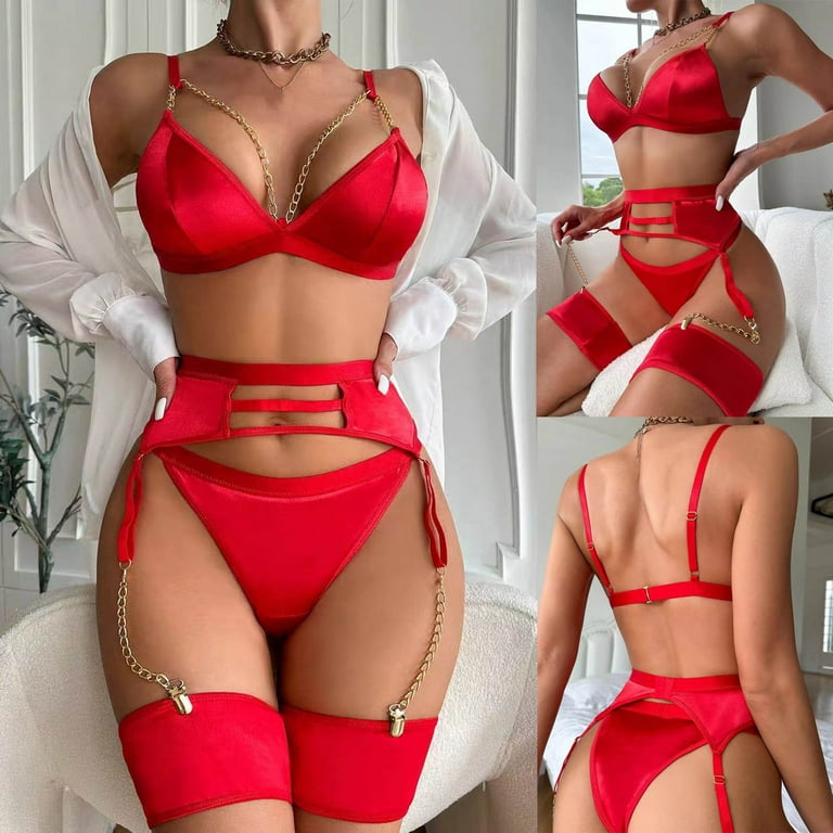 Cethrio Womens Lingerie Sets Sexy Underwear Set Clearance, Red S