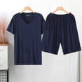 thumbnail image 1 of Loungewear Short Sleeve Breathable Viscose Men Short Sleeve Shorts Pajamas for Home, 1 of 7