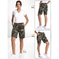 thumbnail image 2 of FEN AI Bermuda Shorts for Women Casual Summer Shorts Multi-Pocket Cotton Cargo Shorts, 2 of 5