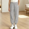 thumbnail image 4 of BLVB Girls Sweatpants Toddler Kids Cotton Joggers Elastic Waist Athletic Pants with Pockets for 1-11Y(Gray,8-9 Years), 4 of 7