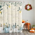 thumbnail image 3 of Shower Curtains for Bathroom-72"x84",Thanksgiving Autumn Blue Pumpkin Waterproof Bath Curtain Grommet Shower Curtain Set, 3 of 7