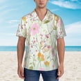 thumbnail image 2 of Sikiie bird and butterfly Print Men's Hawaiian Shirt, Summer Beach Button Pocket Short Sleeve T-Shirt,Small, 2 of 7