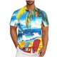 thumbnail image 1 of Mens Casual Manga Corta Botón Abajo Camisas Turndown Cuello Blusa de Impresión, Poliéster Ligero Top de la Moda para el Verano Al Aire Libre Y el Uso Diario, 1 of 6