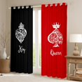 thumbnail image 2 of Couple Wedding Curtains & Drapes for Anniversary,King and Queen Crown Blackout Curtains,Red Black Window Curtains Gifts for Couple,I Love You Gift for Romantic Valentine's Day, 2 of 6