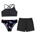 thumbnail image 3 of YONGHS Girls 3 Piece Swimsuits Bathing Suit Sports Crop Top Briefs Swim Trunks Outfits Swimwear Night Pegasus 8, 3 of 7