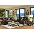 thumbnail image 3 of Furniture of America Sheryl Transitional Microfiber Loveseat in Brown, 3 of 7