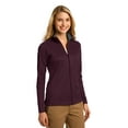 thumbnail image 4 of Port Authority Ladies Vertical Texture Full Zip Jacket-4XL (Maroon/ Iron Grey), 4 of 6