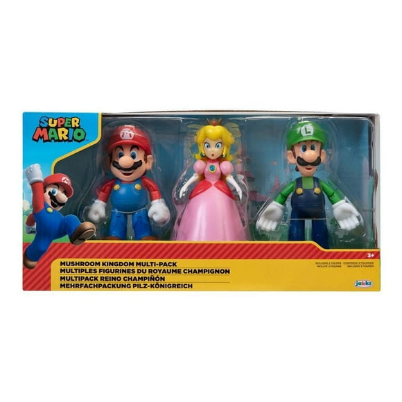 Set de Juego Mario Bros Pack de 3 Figuras de 4 Pulgadas