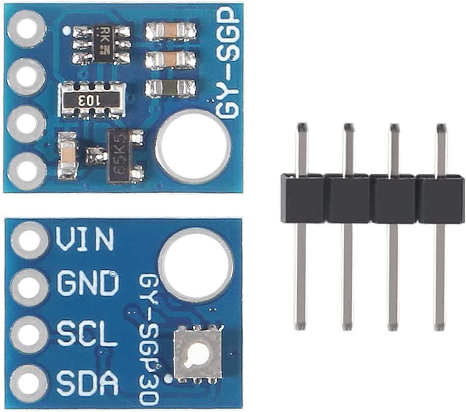 CATPAN 2PCS SGP30 Air Measurement Gas Sensor TVOC/eCO2 Air Quality Carbon Dioxide Detector to Replace CCS811 Carbon Dioxide CO2 VOCs Air Quality Gas Sensor Module for Arduino 2PCS