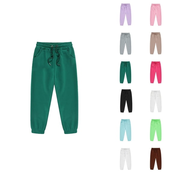 Boys Girls Sweatpants 2026 Fashion Elastic Waist Drawstring Basic Joggers with Pockets Kids Sweat Pants