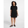 thumbnail image 2 of Time and Tru Women's Cotton T-Shirt Dress with Short Sleeves, Sizes XS-XXXL, 2 of 6