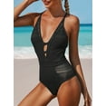 thumbnail image 4 of Attraco Women One Piece Swimsuit V Neck Sexy hollow Backless Monokini, 4 of 8