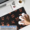 thumbnail image 4 of Long Mouse Pads for Desk,Halloween Orange Spooky Faces Desk Mats on Top Of Desks, Desk Mouse Pad Extra Large with 3mm Non-Slip Base and Stitched Edge for Gaming,Office,Work,Home 31.5x15.7in, 4 of 5