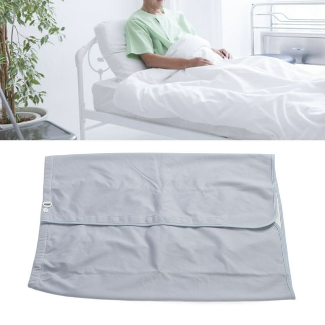 Jupe de Matelas d'Incontinence, Matelas d'Incontinence Portable Lavable Réutilisable Absorption d'Eau Coussinet de Lit d'Incontinence Ajustable Gris Bleu