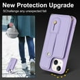 thumbnail image 4 of Allytech iPhone 14 Pro Case, With Long Shoulder Strap Hand Strap Stand Cards Holder Shockproof Protective Wallet Case Cover for Apple iPhone 14 Pro 6.1" - Purple, 4 of 7
