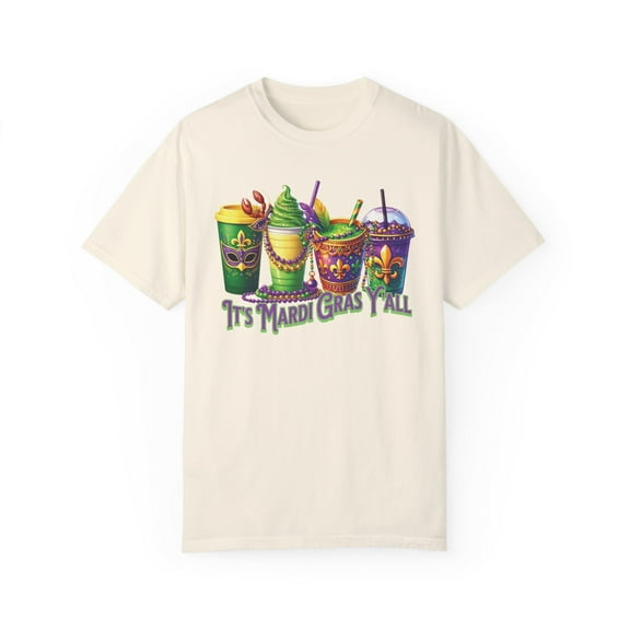 It's Mardi Gras Y'all Coffee Comfort Colors Unisex Graphic Shirt