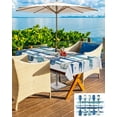 thumbnail image 5 of Fsddascl Lake Paddles Outdoor Tablecloth - 60x84 Inch Rectangle Dining Table Cover, Summer Watercolor Teal Blue Striped Waterproof Outdoor Table Cloth with Umbrella Hole & Zipper for Picnic/Patio, 5 of 7
