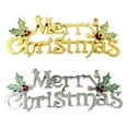 thumbnail image 1 of Designs Merry Christmas Signs  Decorative Glittery Hanging Signs，Gold Merry Christmas Tree Wreath Decorations Accessories, 1 of 6