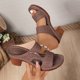 thumbnail image 5 of Sandalias de la Boca Del Pez Del Tacón Del Bloque Brillante de las Zapatillas de Verano de las Mujeres, Zapatos de la Correa Del Tobillo Del Tacón Grueso Del Cuero de Patente, 5 of 9