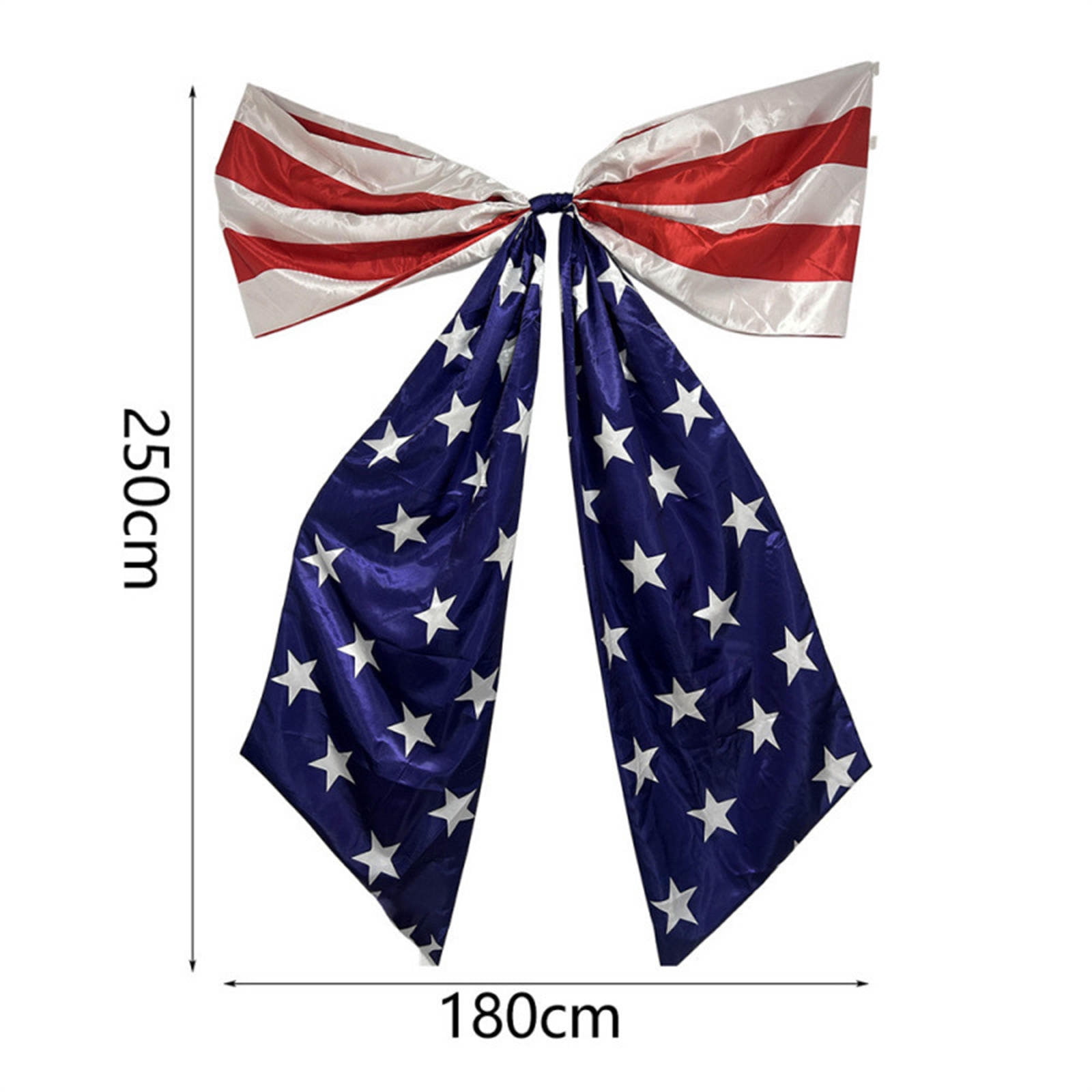 Stijggn Decorative Bow Patriotic Decorations Pre-Tied Patriotic Wired Ribbon Bow, Independence Day, Memorial Day, Tree Topper Bow for Front Door Outdoor Decoration