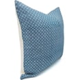 thumbnail image 2 of Fabdivine Off White Linen Hand Block Print Contemporary Throw Cushion Cover , 14"X14", Blue, 2 of 5