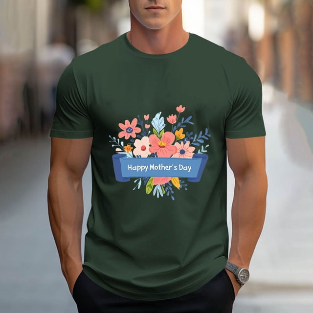 Tops para hombre, blusas y camisas de cuello redondo y manga corta para hombre, camisetas deportivas con estampados casuales para el Día de la Madre, blusas de cuello redondo y manga corta, blusas de